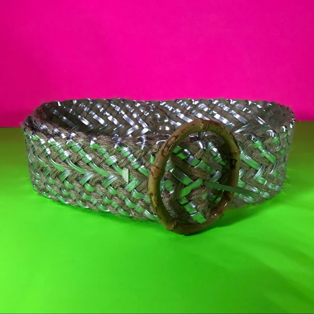 Metallic Silver Braided Vintage Deadstock Belt